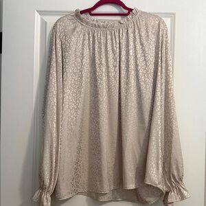 Hesed Leopard Tone on Tone Cream Blouse
